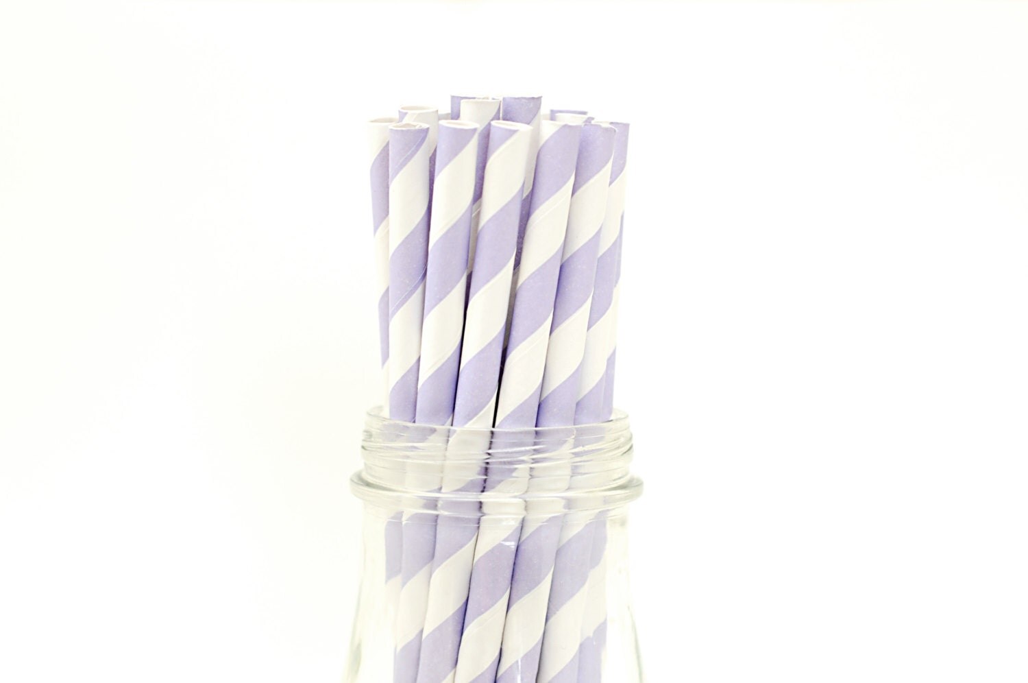 25 Light Purple Paper Straws Striped Lavender by FancyThatLoved
