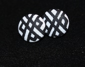 Zebra studded African print fabric earrings