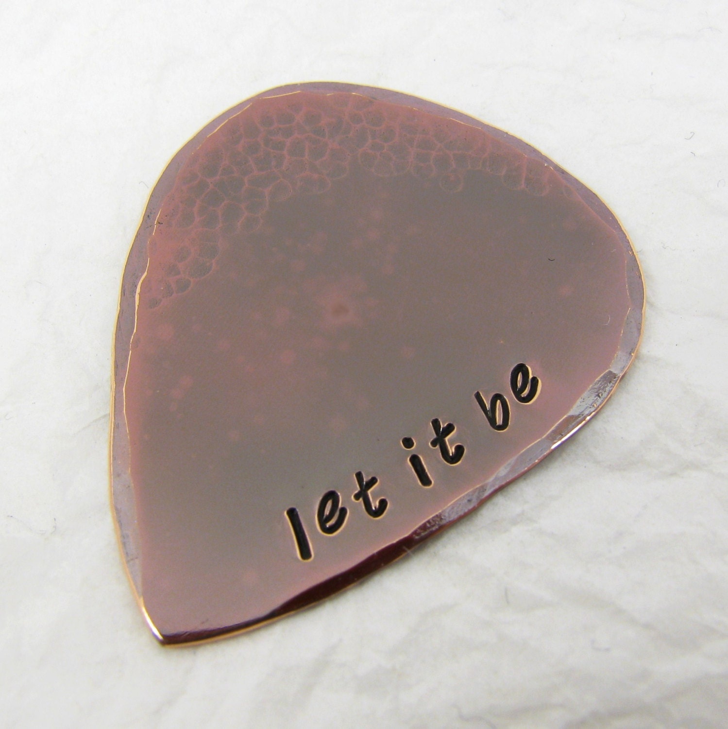 Personalized Copper Guitar Pick 7th Anniversary Gift Copper