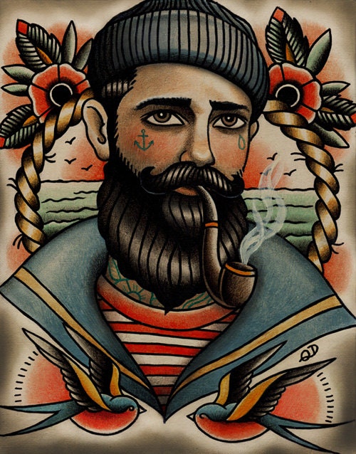 seaman tattoo art print seaman tattoo art print