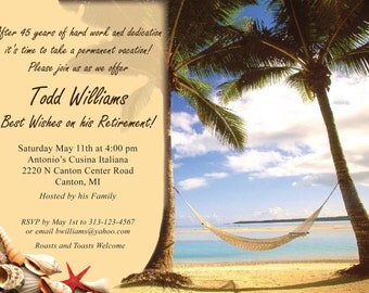 vacation theme Retirement Party Invitation "Printable"