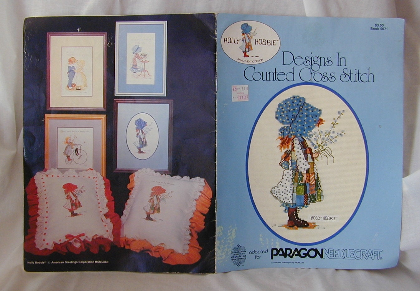 1972 HOLLY HOBBIE counted cross stitch book 4 designs
