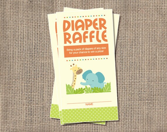 Jungle Safari Diaper Raffle Instant Download by PricklyPress