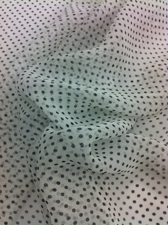 Polka Dot Silk Chiffon Fabric By The Yard