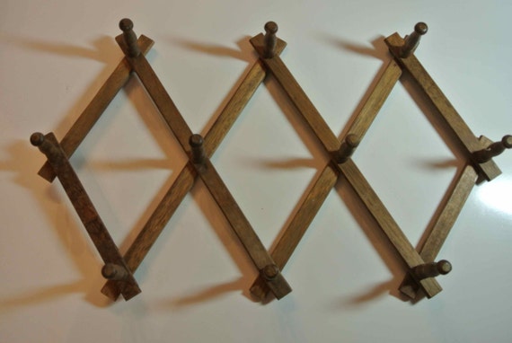 Vintage Wooden Rack Expanding Pegs by TheWeatheredWing on Etsy