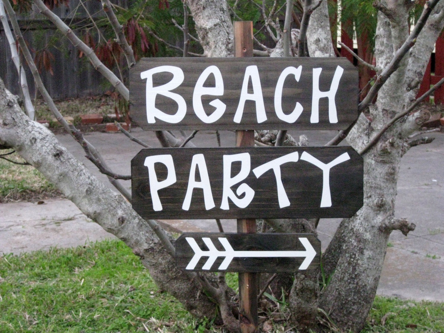 Beach Party Sign Outdoor Sign Beach Beach Wedding by CardozaWood