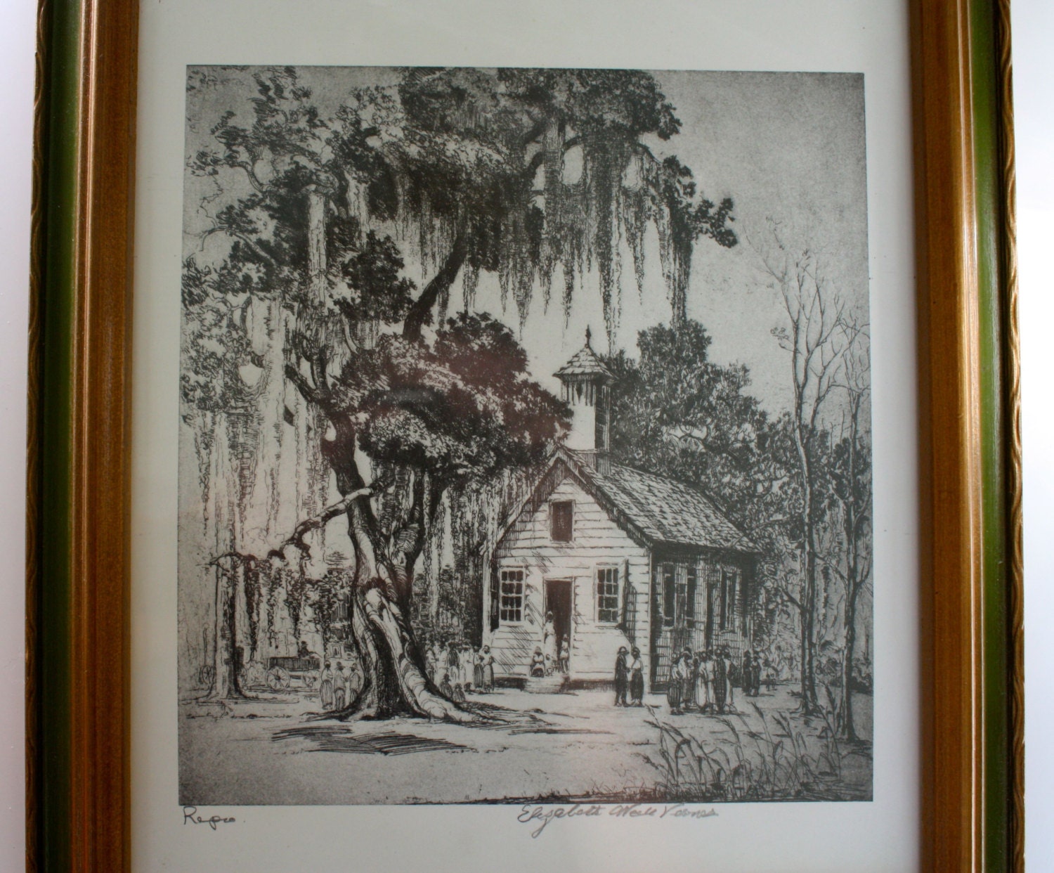 Framed Signed Etching Print Elizabeth O'Neill Verner of