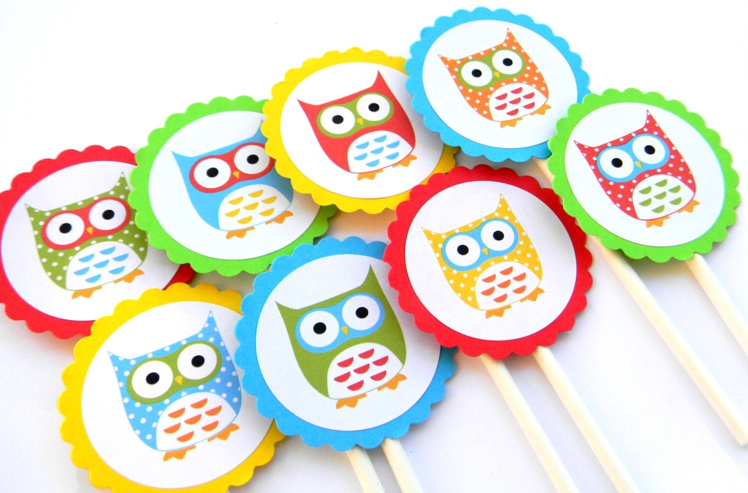 12 Owl Cupcake Toppers Owl Theme First Birthday Owl Baby