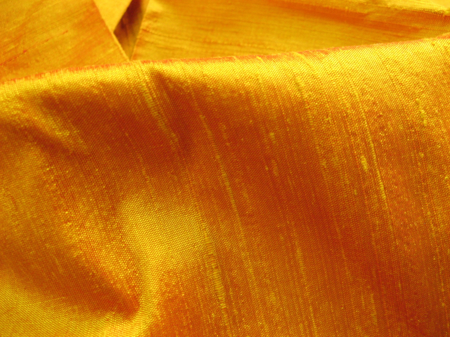 Golden yellow raw silk dupioni handloom fabric fat quarter
