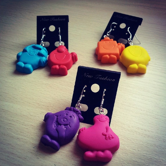 Mr Men Character Dangle Earrings