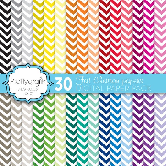 fat chevron digital paper, commercial use, scrapbook papers, background - PS585 Il_570xn