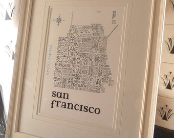 San Francisco word print (Sat Nav)