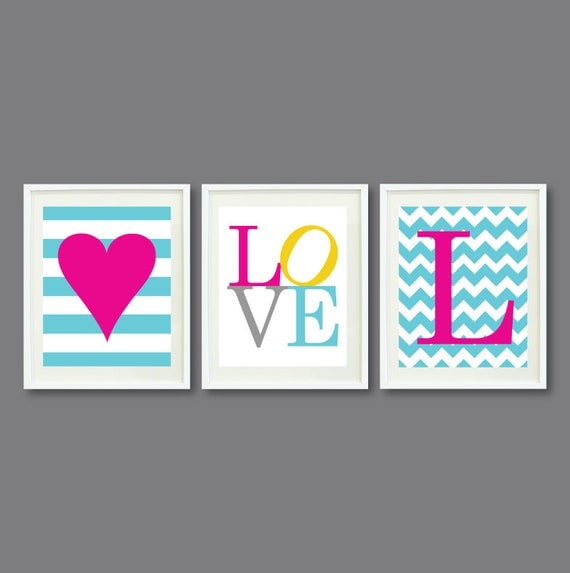 Custom Nursery or Kids Room Art Print Set of