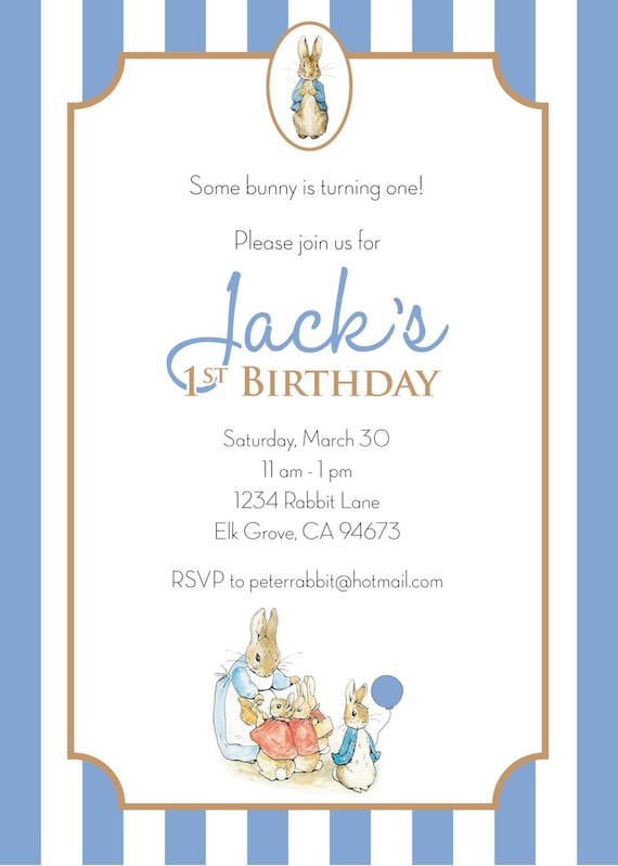 Peter Rabbit Invitations 2