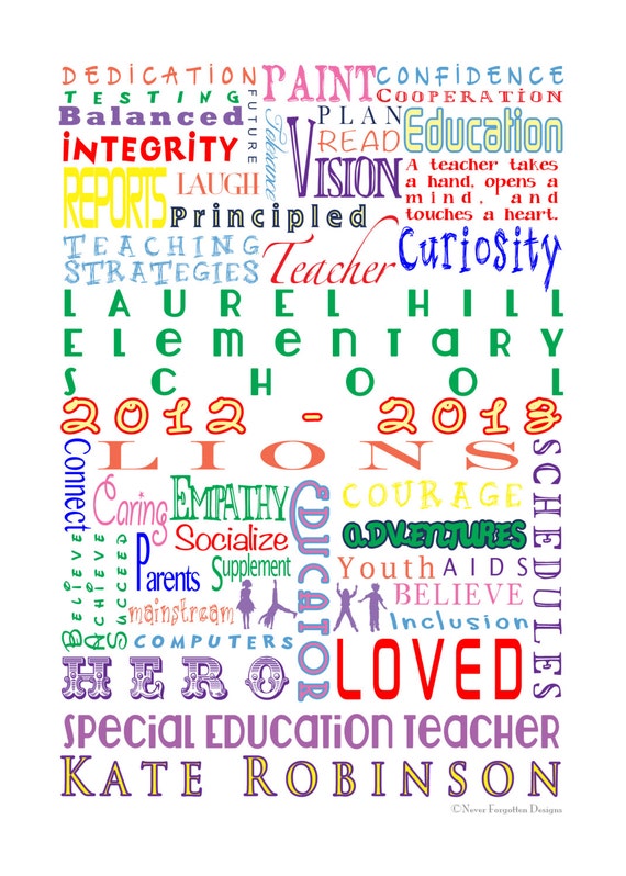 Customized Word Art for School SPECIAL EDUCATION TEACHER with