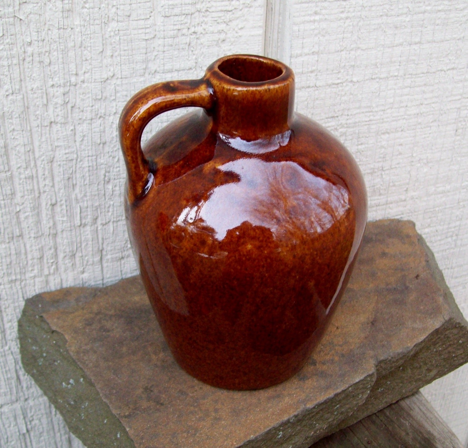 Vintage Stoneware Glazed Whiskey Jug