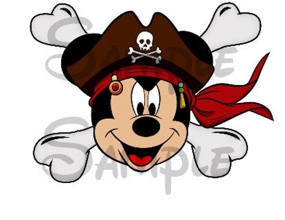 Pirate Mickey Head with Crossbones Printable by SwirlyColorPixels