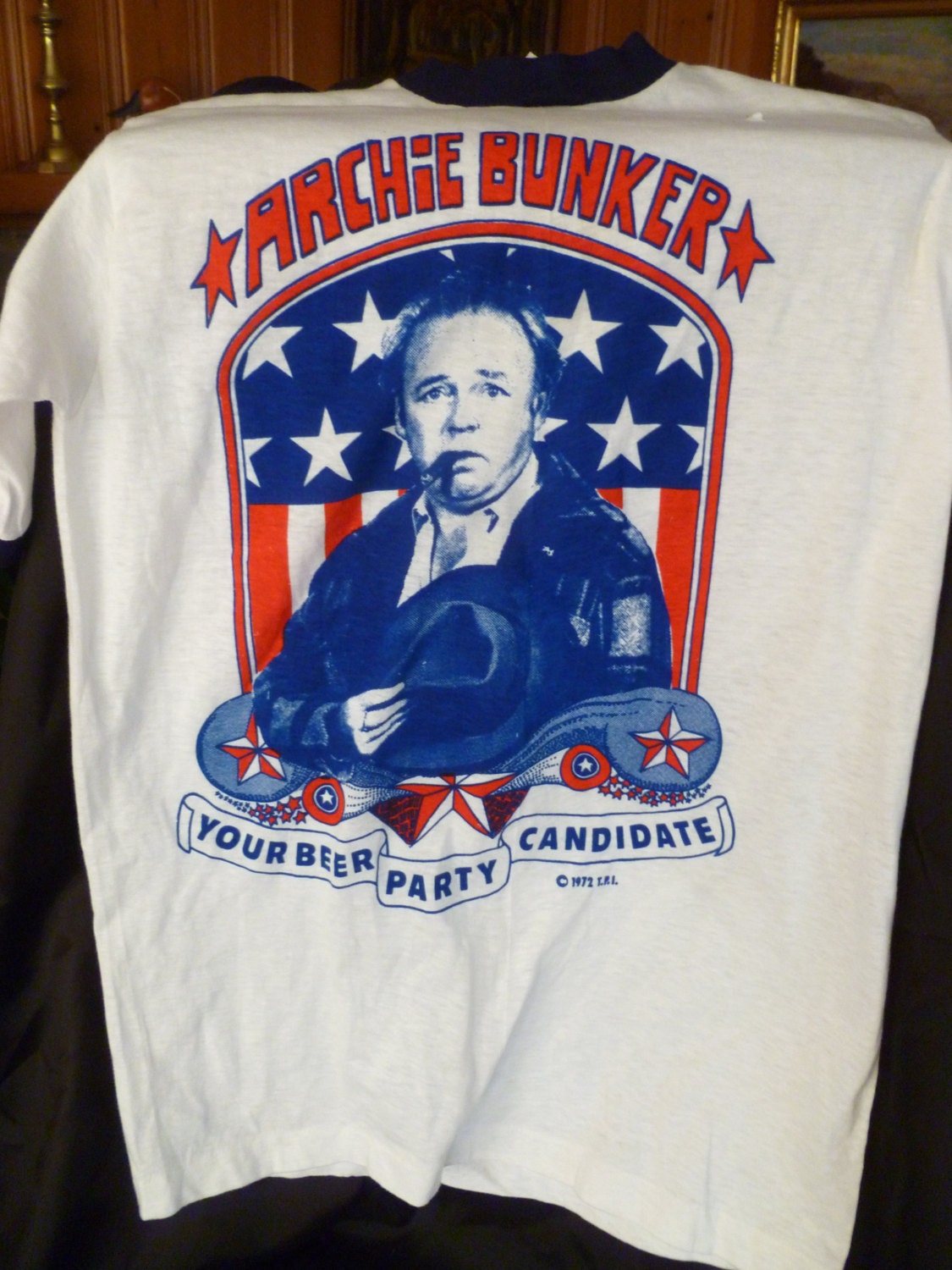 Archie Bunker Beer Party Candidate T Shirt 1970s