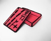 Japanese Trinket Box Black Bamboo Jewelry Box Needlepoint Small Storage Box 4 Inches Wide 5.75 Inches Long 1 Inch Tall Plastic Canvas