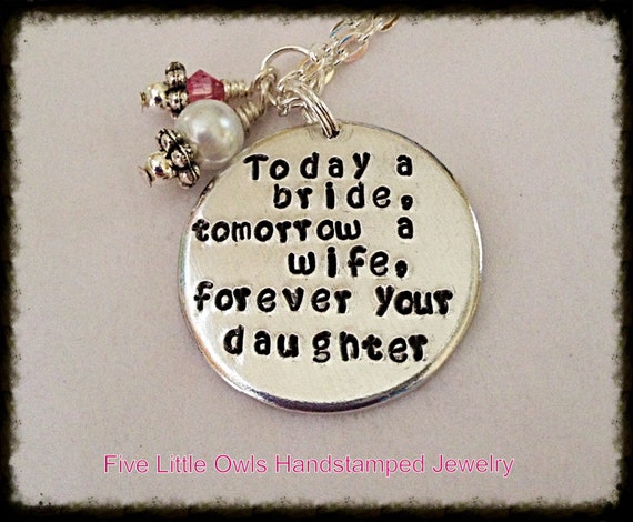 Hand stamped today a bride tomorrow a wife