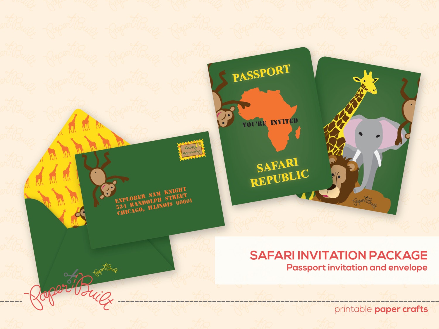 Printable Safari Birthday Party Passport by PaperBuiltShop on Etsy