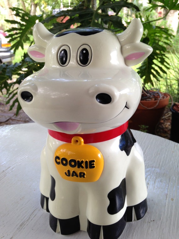 Talking Cow Cookie Jar Black and White Mooing Cookie Jar