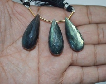 AAA Quality Labradorite giant Drops Briolettes faceted 13x30 to 13x33 mm approx. ,3 Drops
