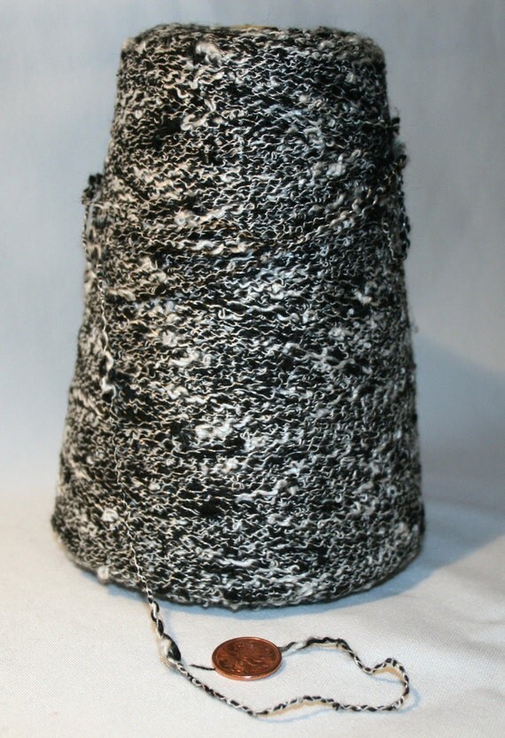 Black and White Novelty Yarn, Acrylic Yarn