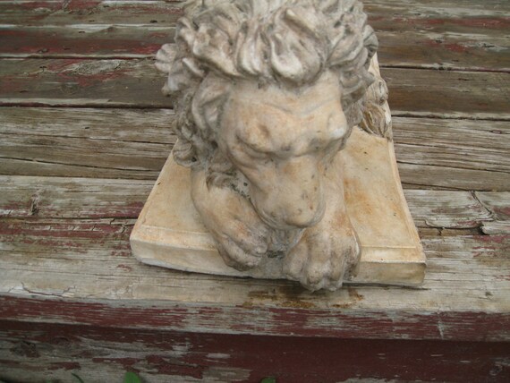 Sleeping Lion Statue by ConcreteDesignStudio on Etsy