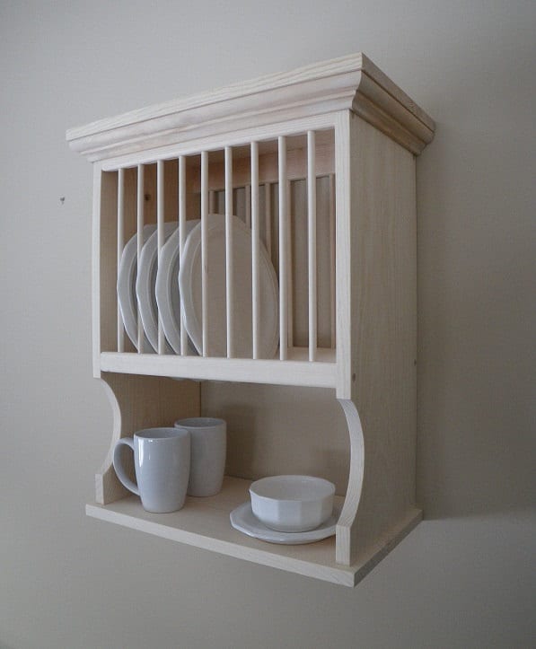 Wall Mounted 10 Plate Rack by NicoletWoodProducts on Etsy