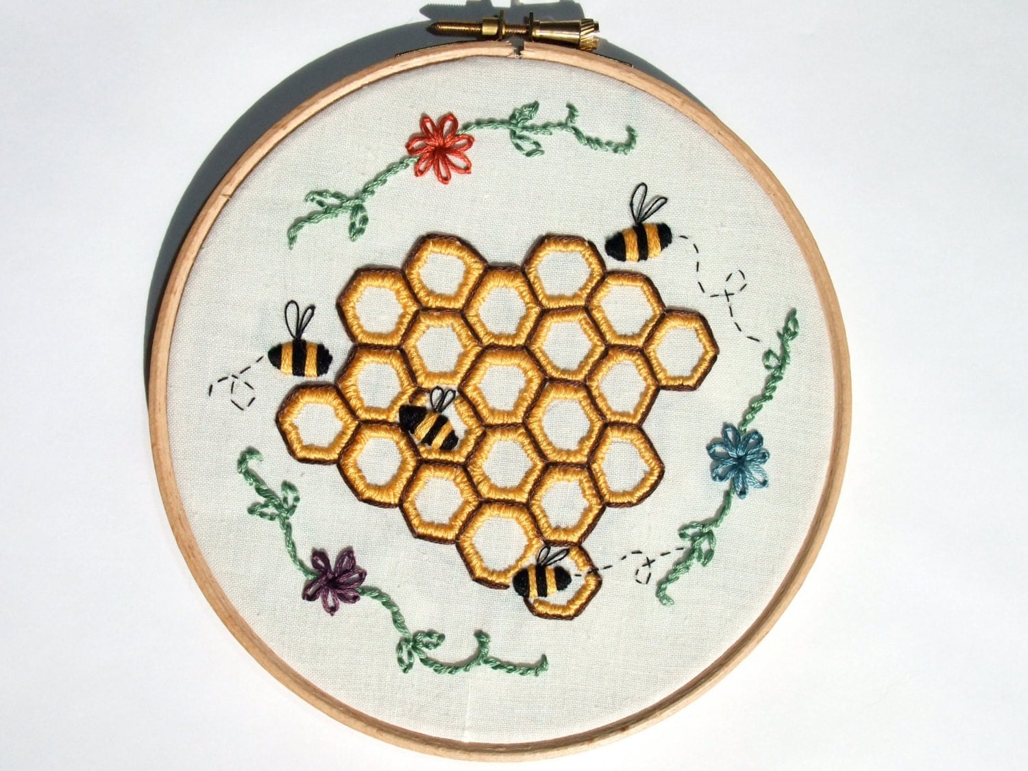 Bee Geometric Embroidery Design PDF Pattern Hoop