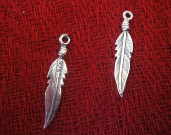 925 oxidized sterling silver feather charm 1 pc.,silver feather charm, small feather