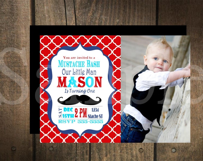 Custom Mustache Bash Invitation