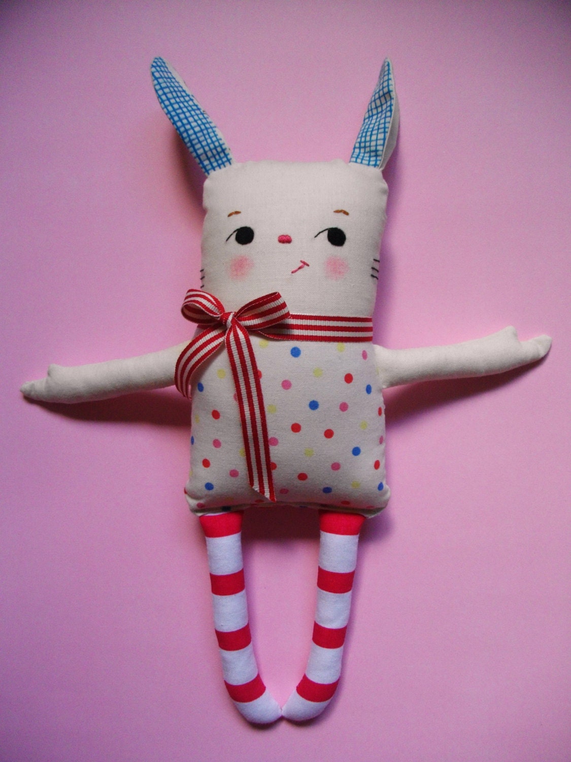 KAWAII BUNNY plushie Handmade vintage-inspired plush toy rag