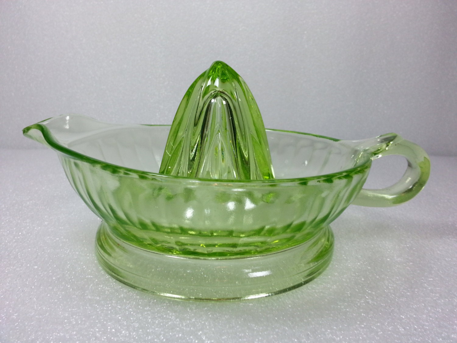 Vintage Green Depression Glass Juice Reamer