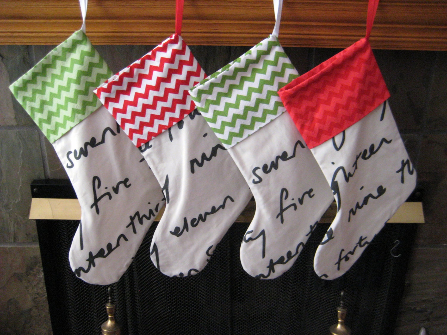 Riley Blake Chevron Criistmas Stocking Personalized