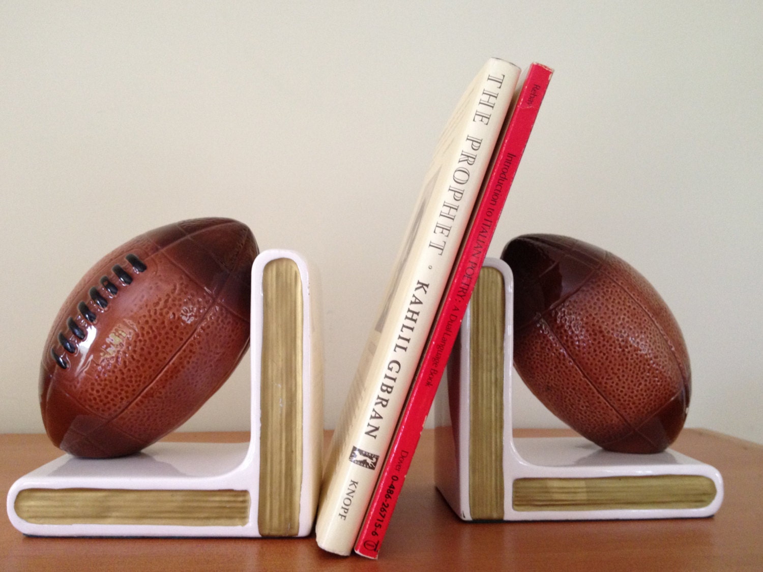 Lefton Ceramic Football Bookends