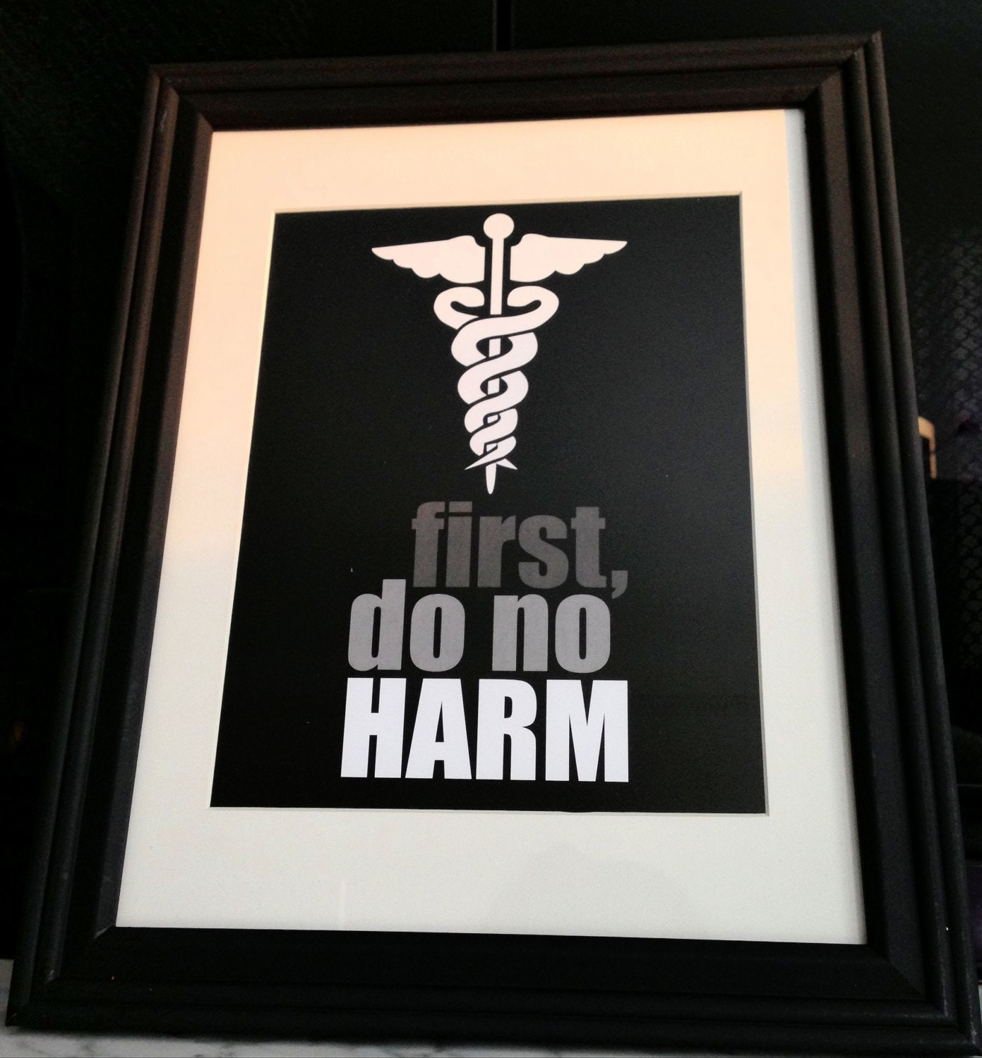 Items similar to Hippocratic oath - "first, do no harm" 8 x 10 medical