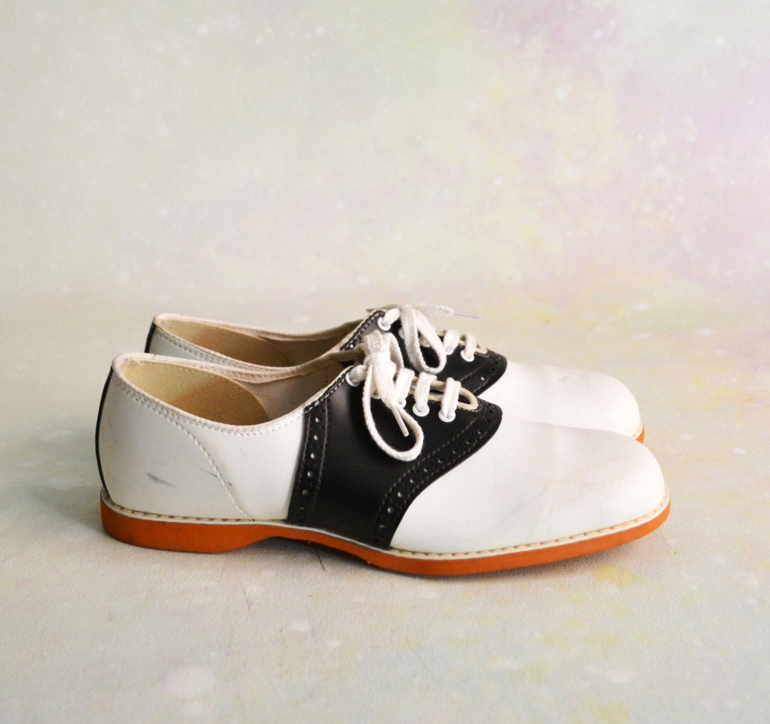 1960s Saddle Shoes // Vegan Black and White Spectator Wingtip