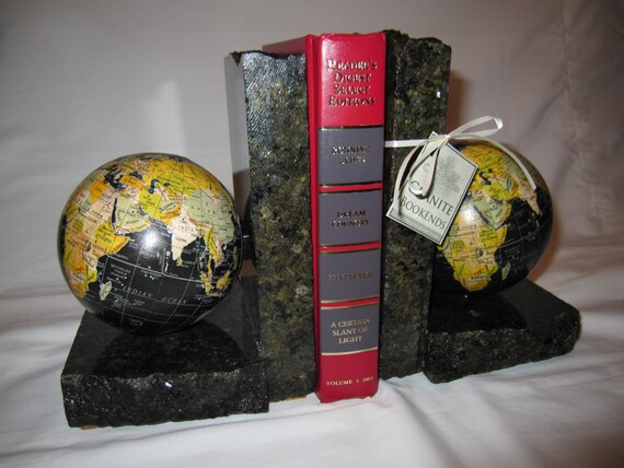 World Globe Granite Bookends