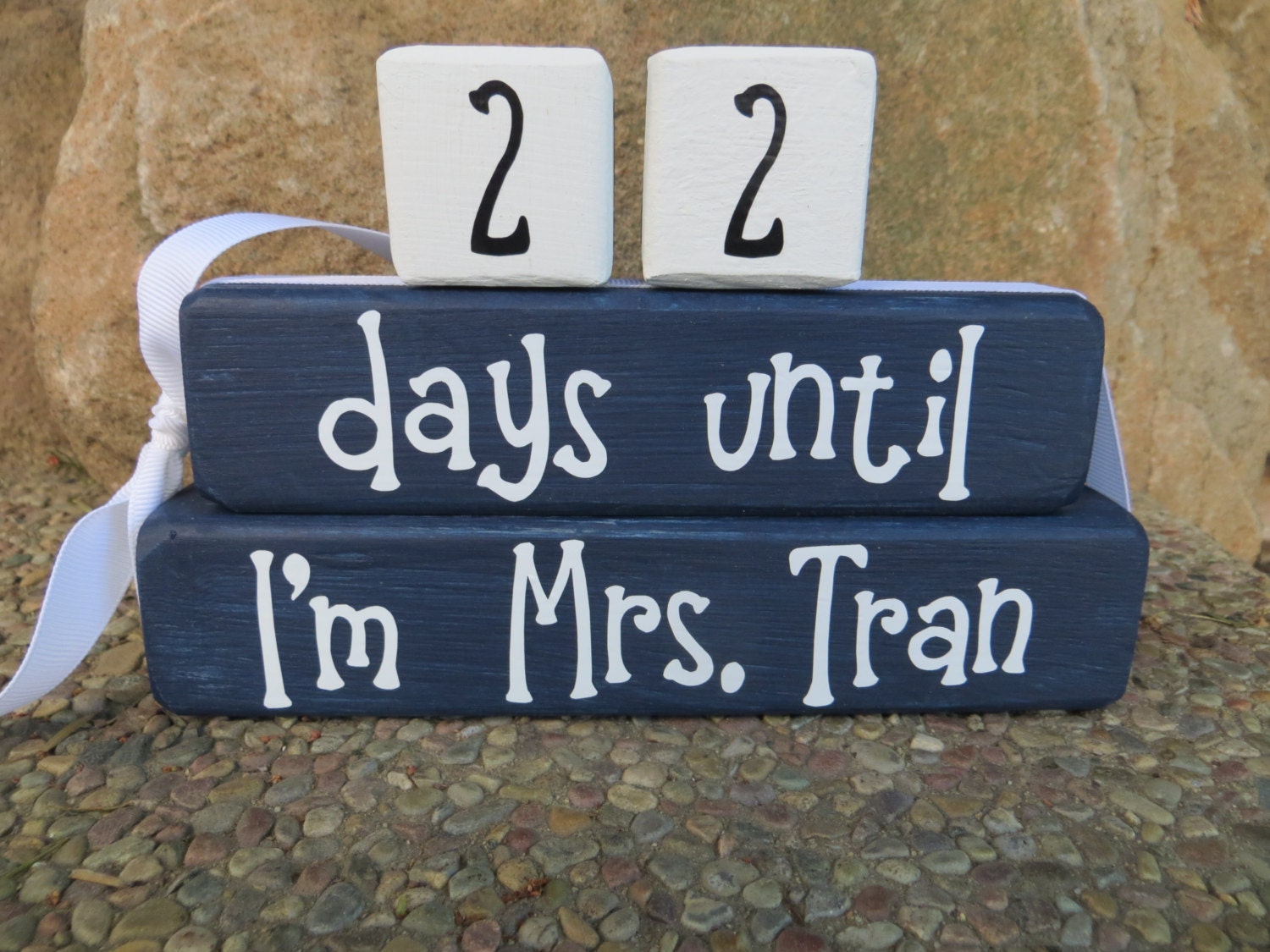 Wedding Countdown Blocks Bride to be Shower Gift Mr & Mrs
