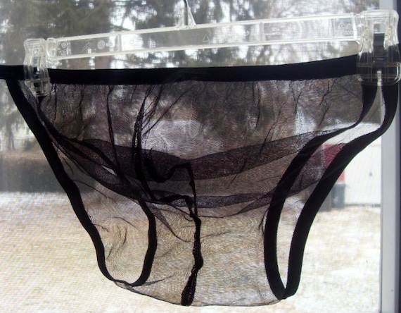 black animal sheer mesh elastic waist panties jewelry