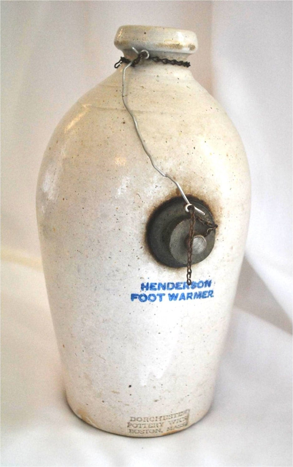 SALE Vintage Authentic Antique Henderson Stoneware Foot Warmer