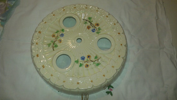 Old Porcelain Ceiling Light Fixture Base cover 3 hole by ...
