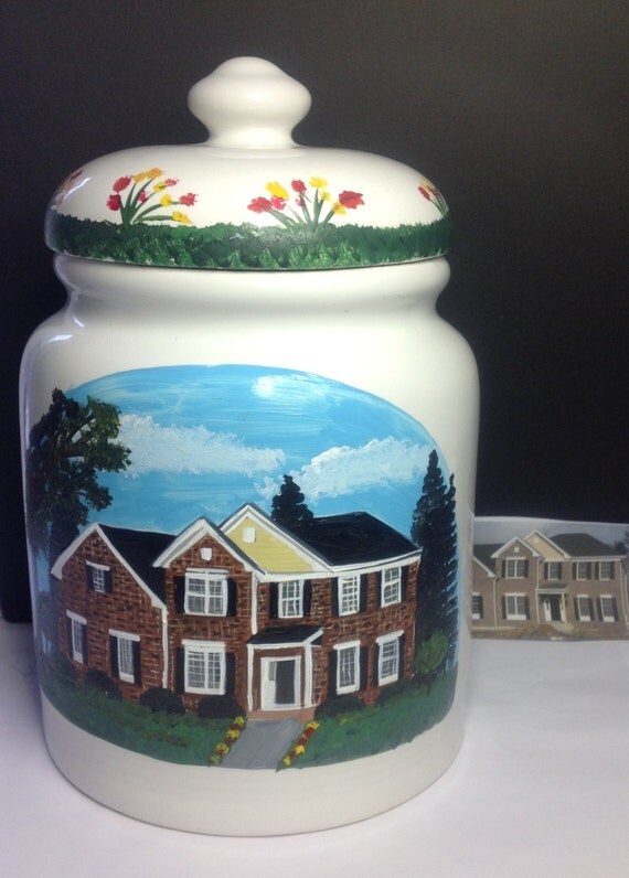 Custom Painted Cookie Jar by HANDPAINTEDBYCYNDIE on Etsy