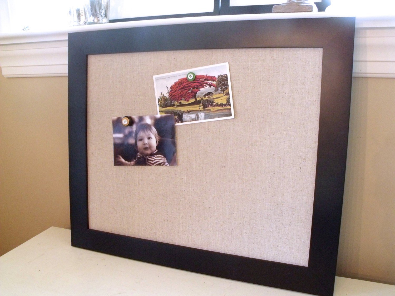 Framed bulletin board 16x20 center office decor