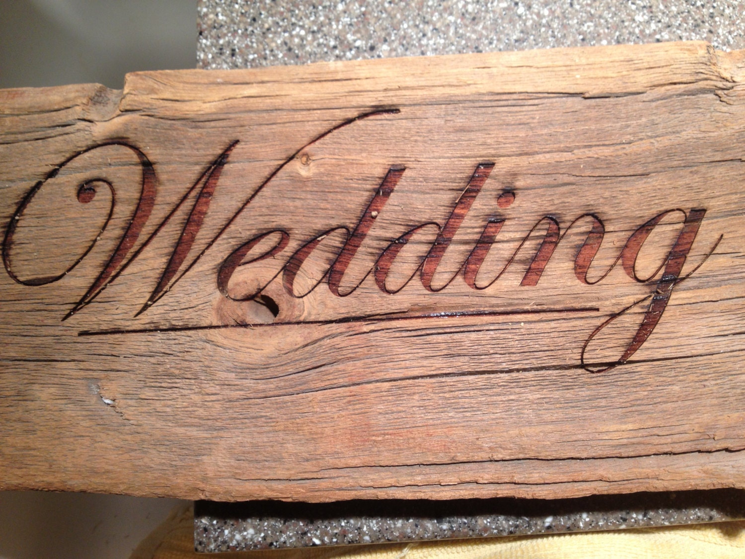 Rustic Wedding Signs engraved in barn wood