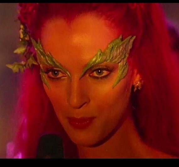 Poison Ivy Eyebrows Green Metallic Leaf Gold Glitter eye mask