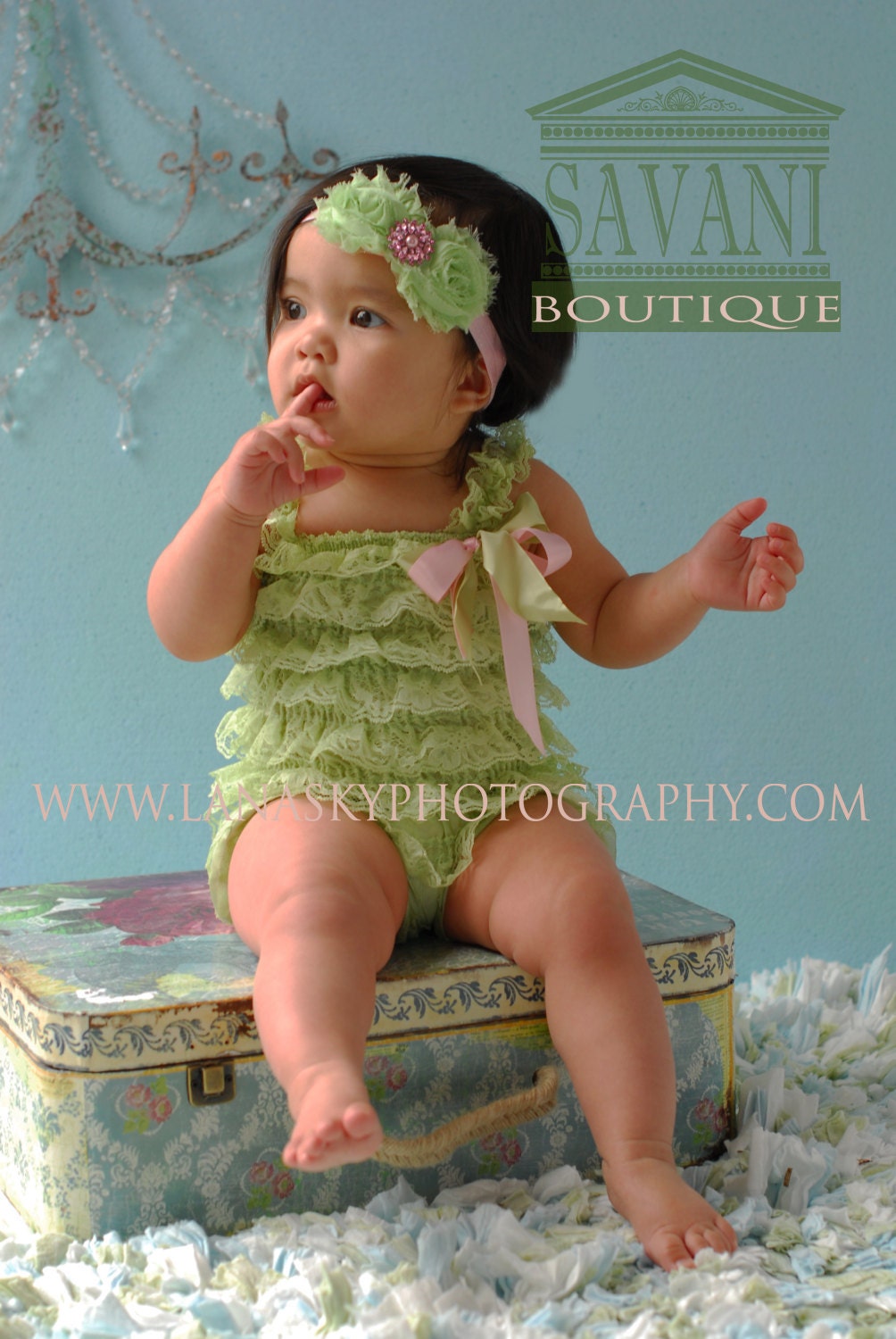 pink and green romper