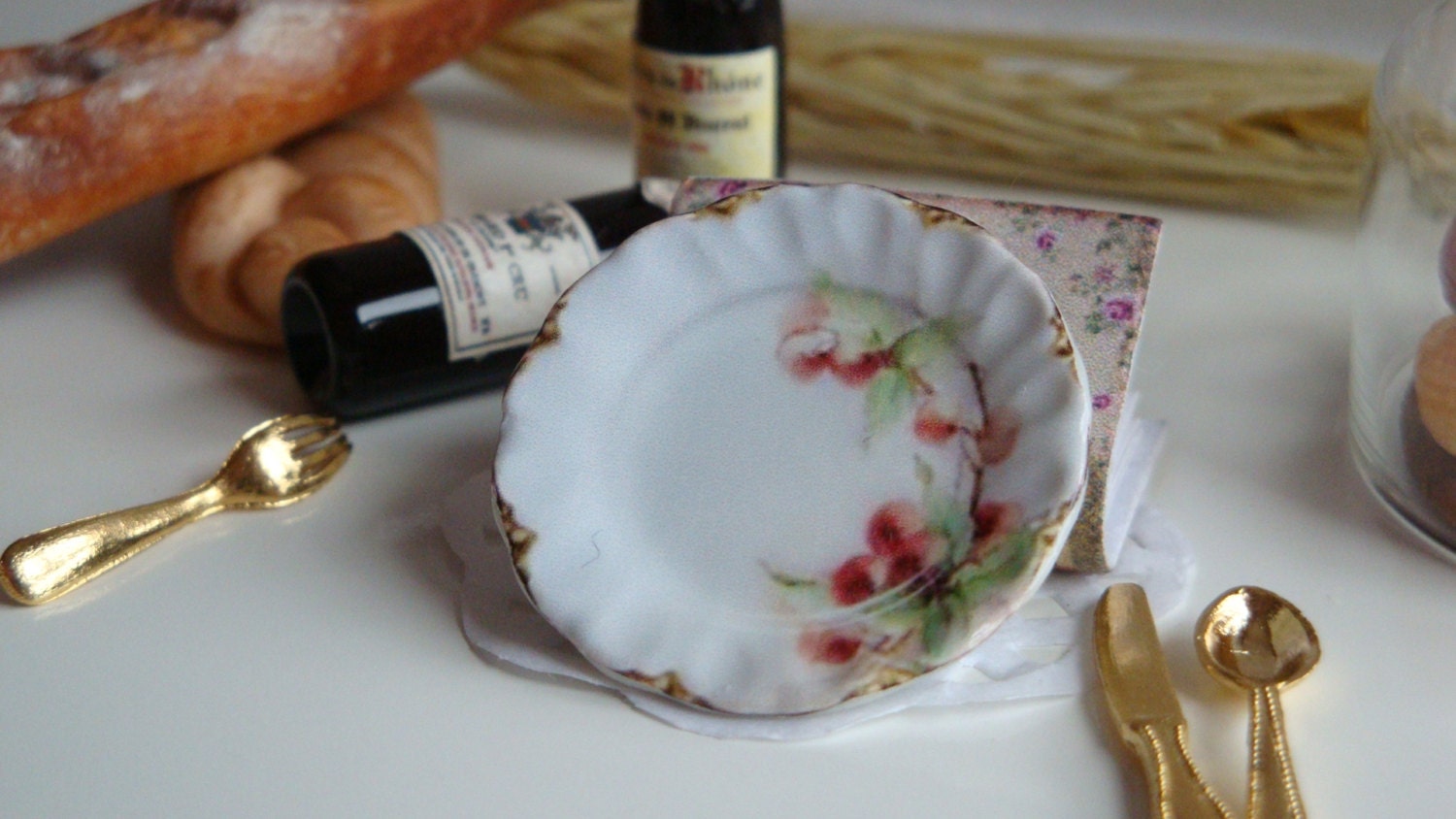 Cherry Blossom Dollhouse Plate